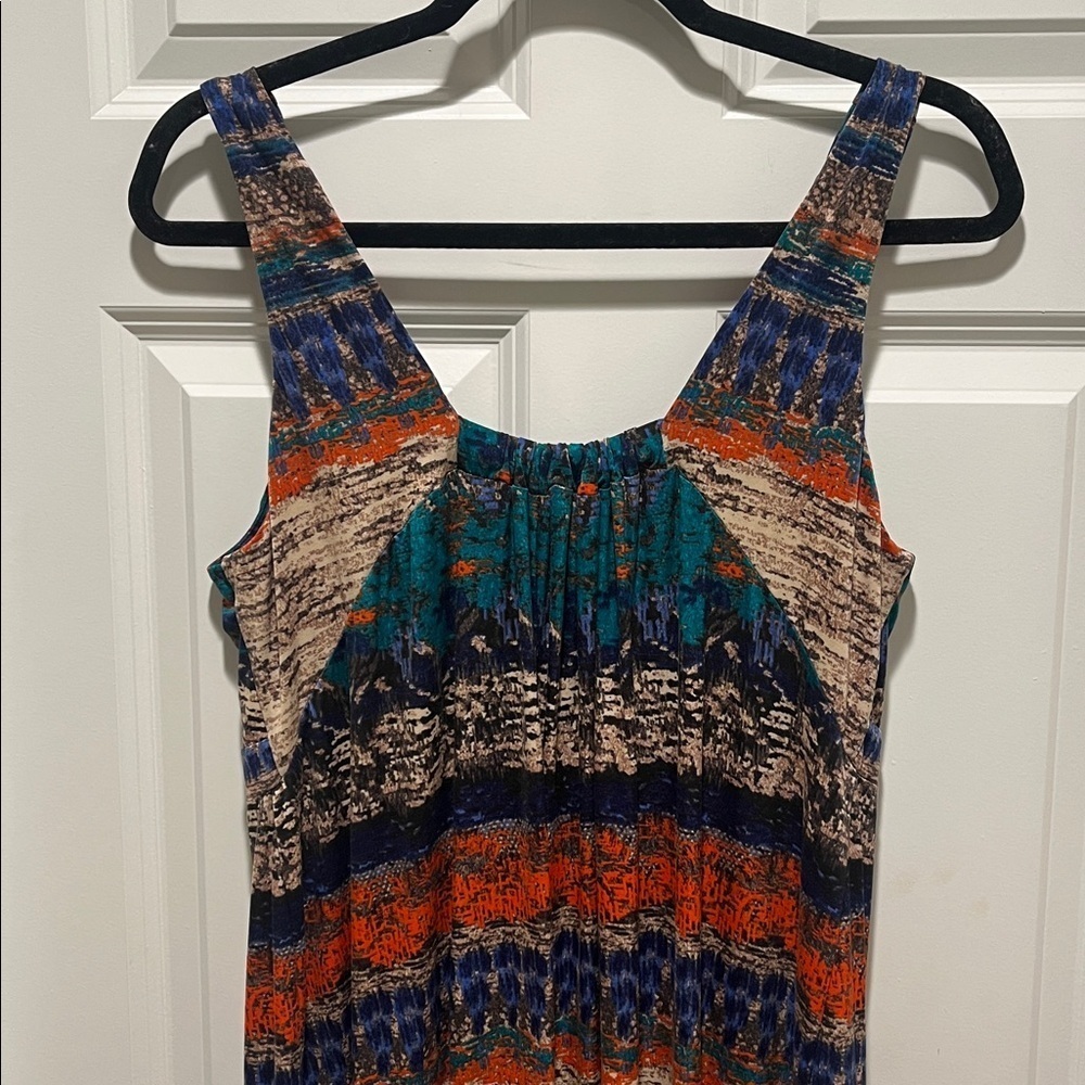 Soma Womens Maxi Dress Empire Waist coastal lounge Boho Stretchy  Large - Picture 7 of 9